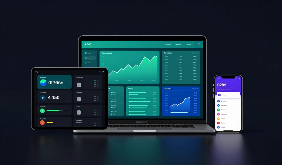 StockWatcher on laptop, tablet, and phone
